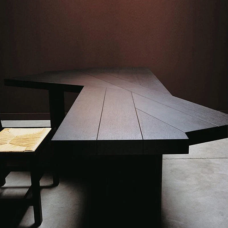 Table de bureau pour ordinateur portable de forme libre, bureau d'écriture en bois noir avec 3 pieds Clearhalo