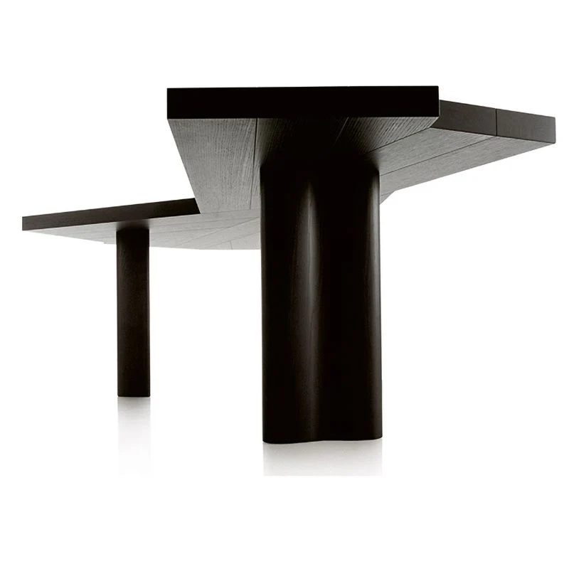 Table de bureau pour ordinateur portable de forme libre, bureau d'écriture en bois noir avec 3 pieds Clearhalo