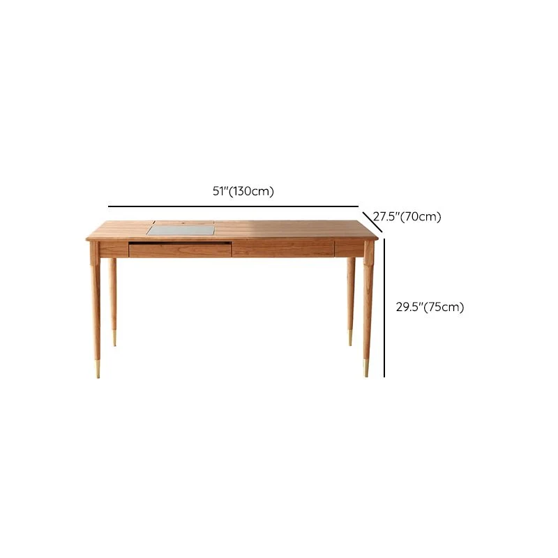 Table de bureau pour ordinateur portable de forme rectangulaire, bureau d'écriture en bois marron Clearhalo