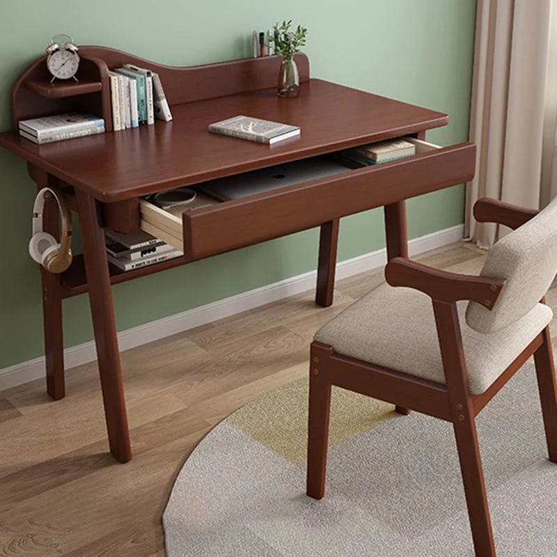 Table de bureau pour ordinateur portable de forme rectangulaire réversible dans un bureau naturel avec 1/2 tiroirs Clearhalo