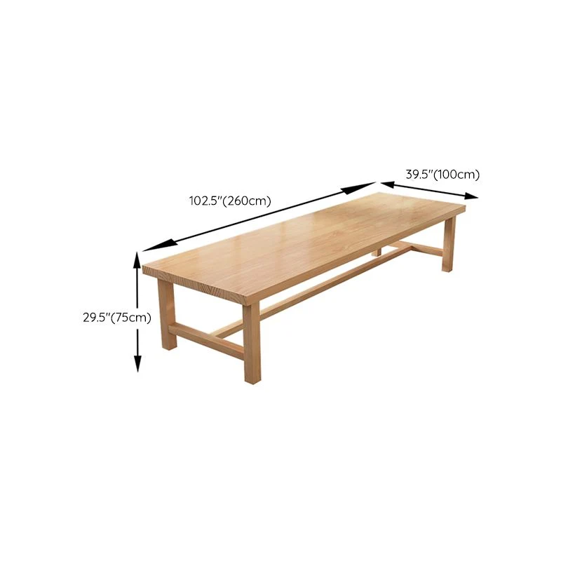Table de bureau pour ordinateur portable de forme rectangulaire en bois massif naturel Clearhalo
