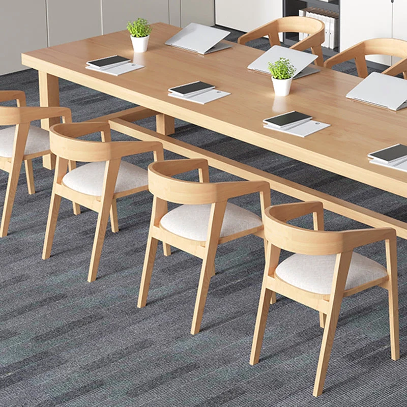 Table de bureau pour ordinateur portable de forme rectangulaire en bois massif naturel Clearhalo
