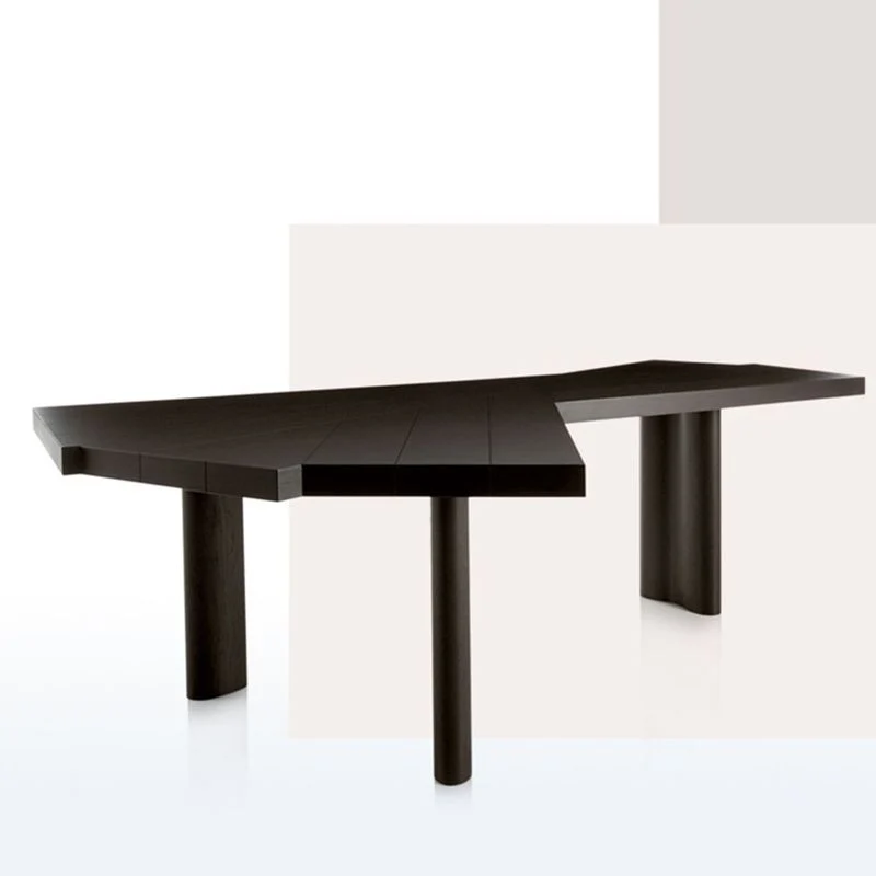 Table de bureau pour ordinateur portable de style contemporain, bureau en bois noir Clearhalo