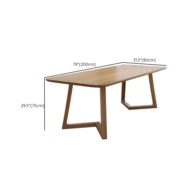 Table de bureau rectangulaire en bois massif, table d'écriture de style moderne Clearhalo