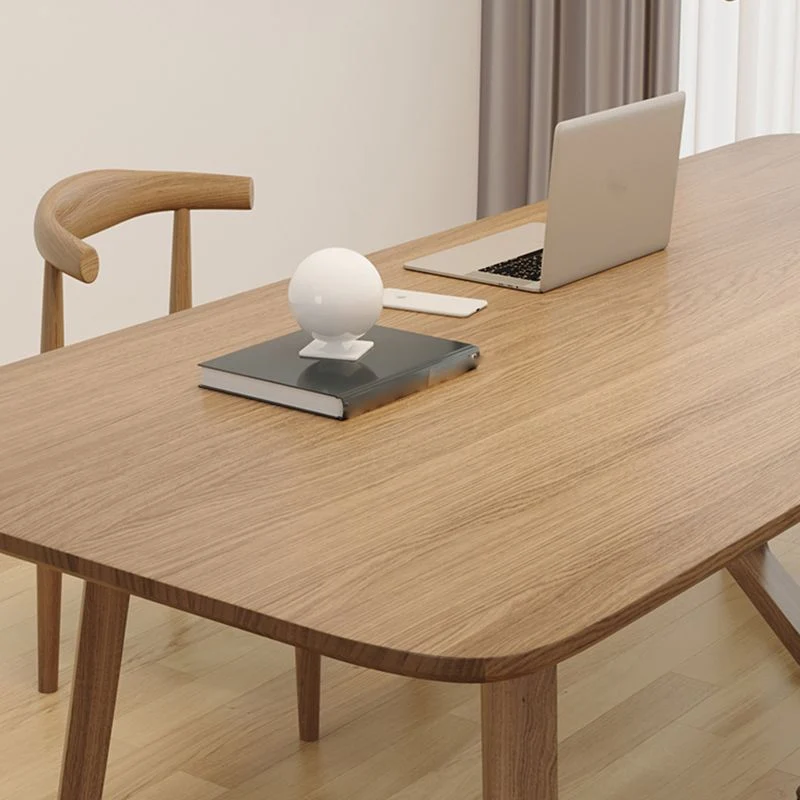 Table de bureau rectangulaire en bois massif, table d'écriture de style moderne Clearhalo