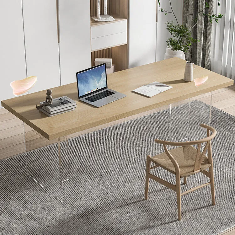 Table de bureau rectangulaire, bureau de travail industriel en bois massif à domicile Clearhalo