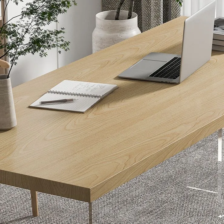 Table de bureau rectangulaire, bureau de travail industriel en bois massif à domicile Clearhalo