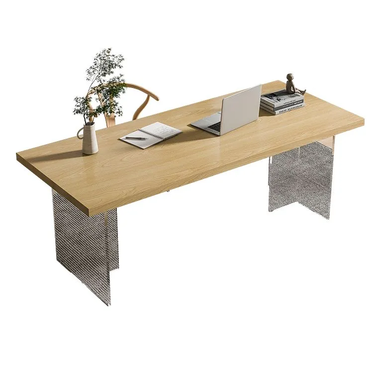 Table de bureau rectangulaire, bureau de travail industriel en bois massif à domicile Clearhalo