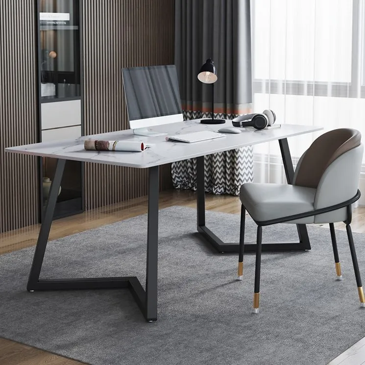 Table de bureau rectangulaire, bureau de travail industriel avec base Seld Clearhalo