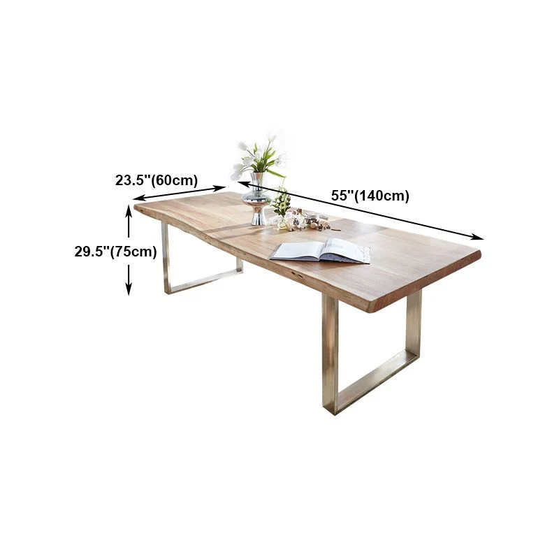Table de bureau rectangulaire, bureau de travail industriel à base de traîneau en bois massif Clearhalo
