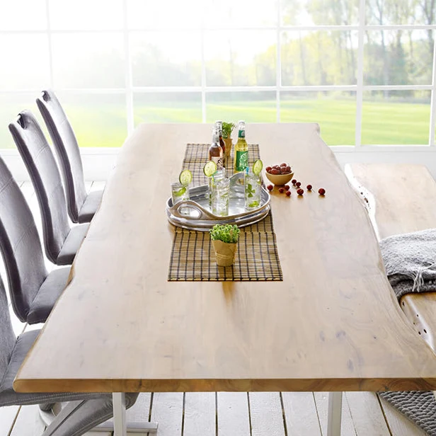 Table de bureau rectangulaire, bureau de travail industriel à base de traîneau en bois massif Clearhalo
