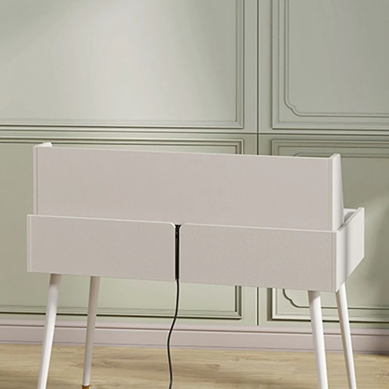 Table de bureau rectangulaire de style moderne, bureau d'écriture en pierre blanc Clearhalo