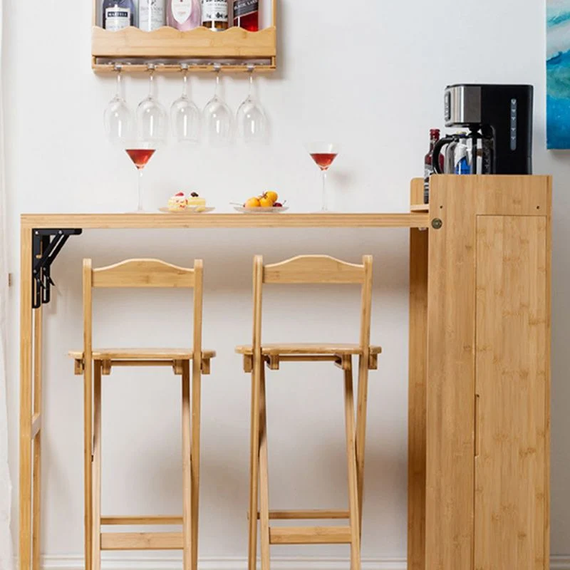 Table de comptoir en bois pliable industrielle, ensemble de Table de Bar 1/2/3/5 pièces pour balcon Clearhalo