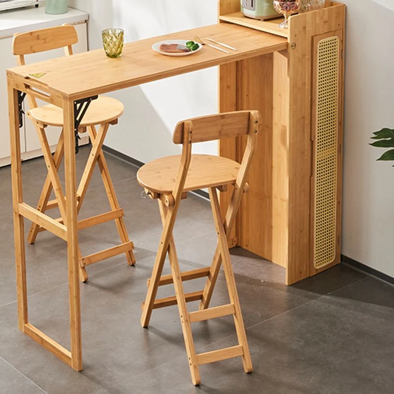Table de comptoir en bois rectangulaire industrielle, ensemble de Table de Bar 1/2/3 pièces pour le salon Clearhalo