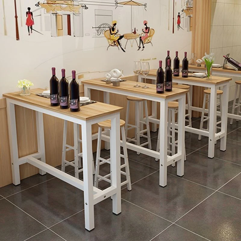 Table de comptoir en bois rectangulaire industrielle, ensemble de 3/4 pièces de Table de Bar pour café Clearhalo