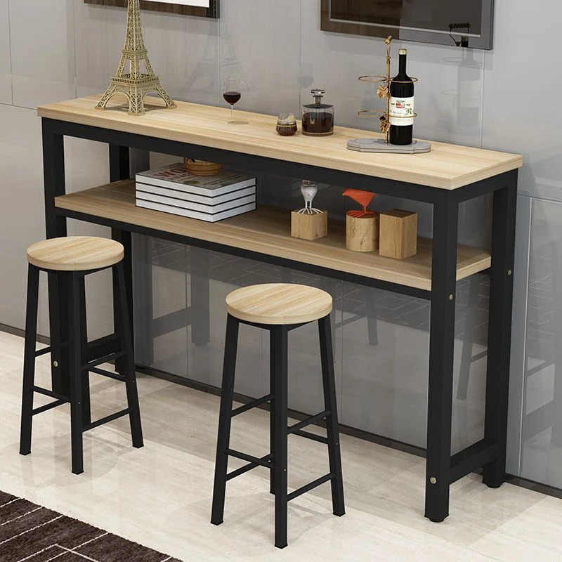 Table de comptoir en bois rectangulaire moderne, ensemble de 3/5 pièces de Table de Bar pour café Clearhalo