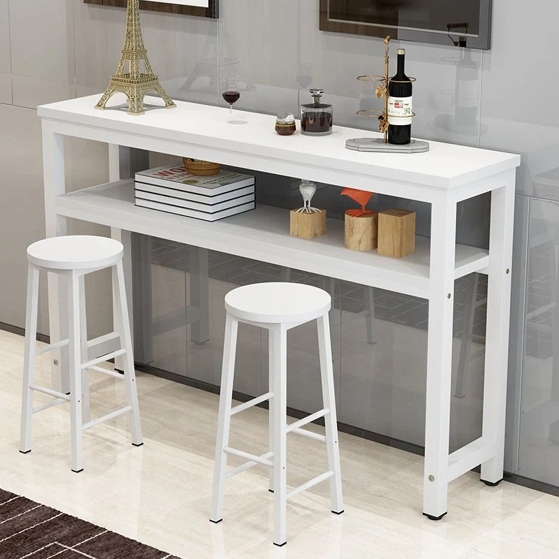 Table de comptoir en bois rectangulaire moderne, ensemble de 3/5 pièces de Table de Bar pour café Clearhalo