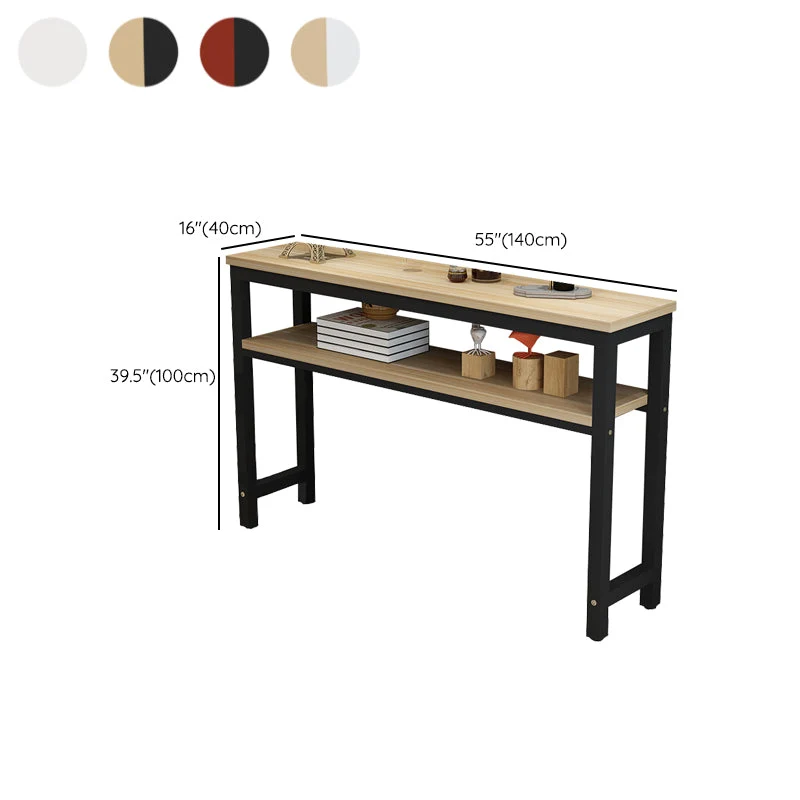 Table de comptoir en bois rectangulaire moderne, ensemble de 3/5 pièces de Table de Bar pour café Clearhalo