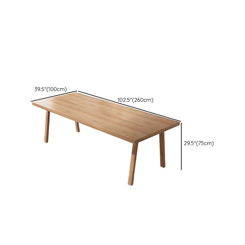 Table de conférence en bois de bureau de forme rectangulaire en naturel Clearhalo