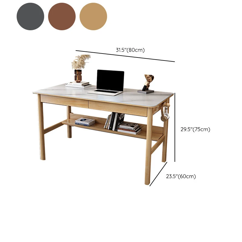 Table de conférence de bureau de forme rectangulaire, bureau d'écriture à 4 pieds pour la maison Clearhalo