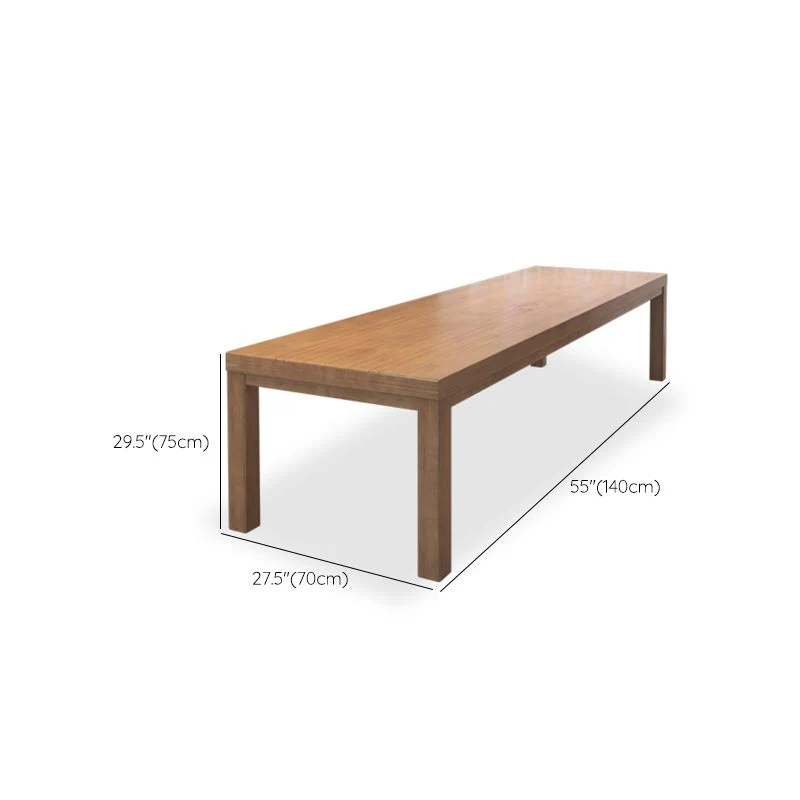 Table de conférence de bureau de forme rectangulaire, bureaux d'écriture en bois marron Clearhalo