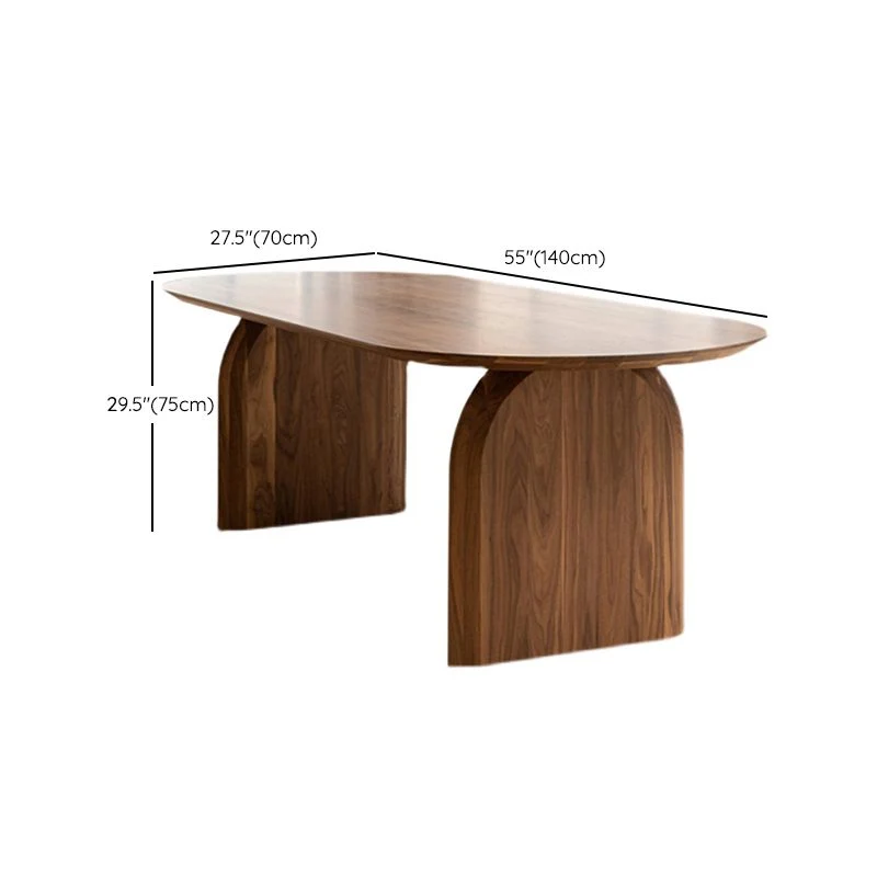 Table de conférence de forme ovale de bureau en bois de style moderne avec 2 pieds pour le bureau Clearhalo