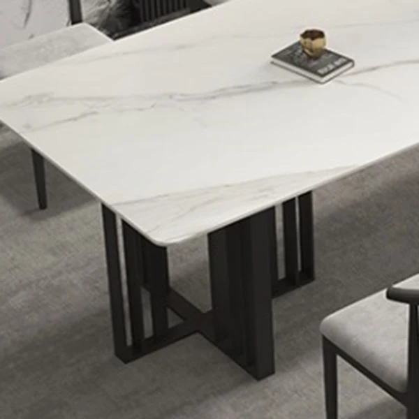 Table de conférence de forme rectangulaire de bureau de style moderne avec 2 pieds pour le bureau Clearhalo
