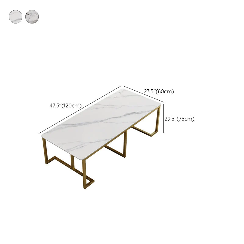 Table de conférence de forme rectangulaire de bureaux de bureau en pierre de style moderne avec pieds pour bureau Clearhalo