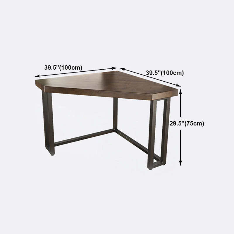 Table d'angle de Style moderne, plateau en bois massif, pieds de Table en métal noir pour chambre à coucher Clearhalo