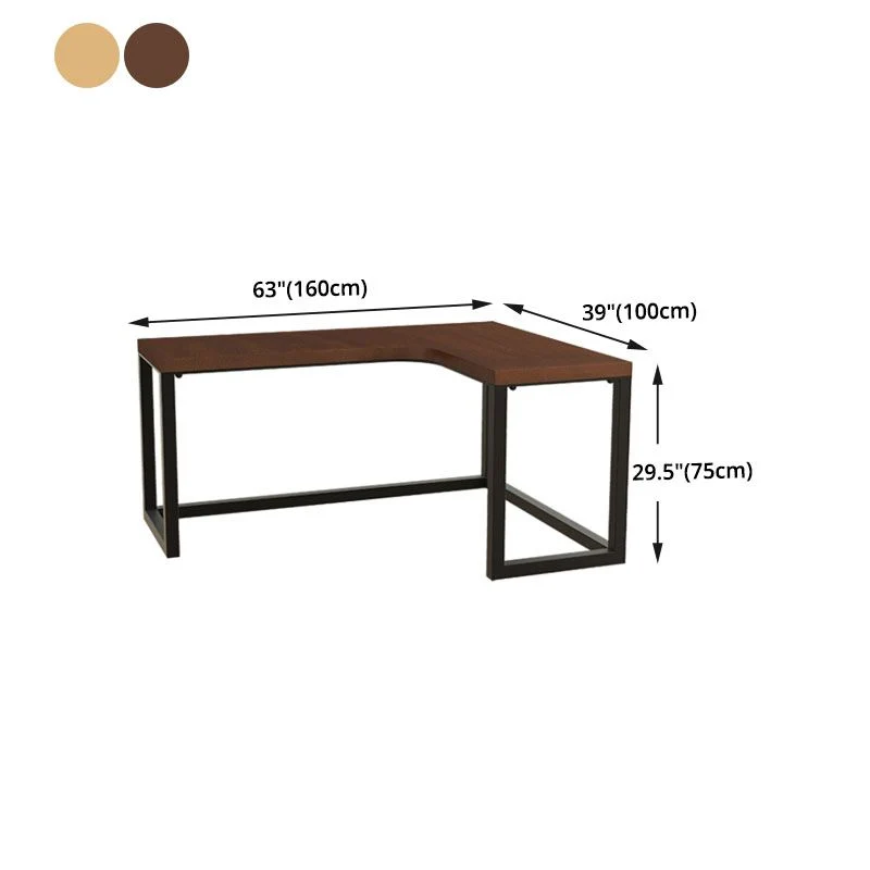 Table d'écriture en bois de pin massif, table de bureau industrielle en forme de L Clearhalo