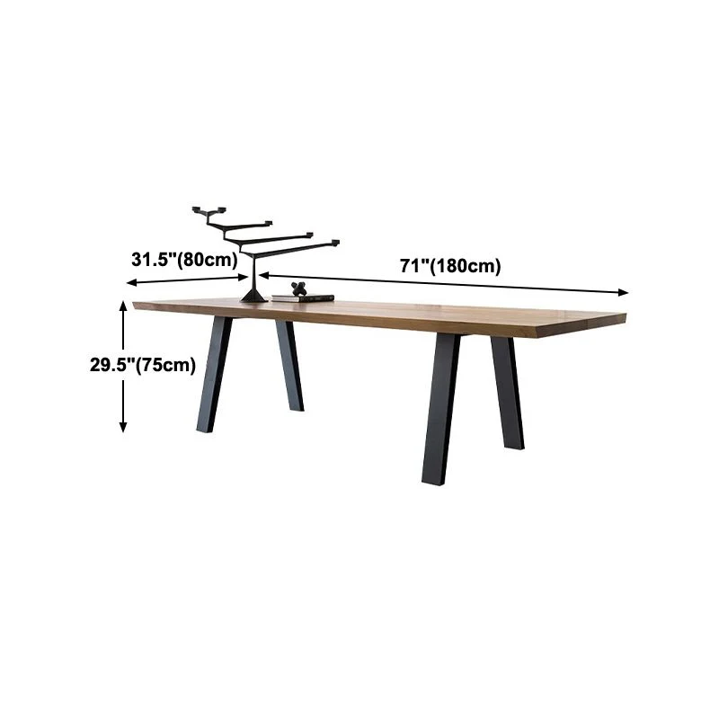 Table d'écriture de bureau en bois massif Table de réunion rectangulaire moderne Clearhalo