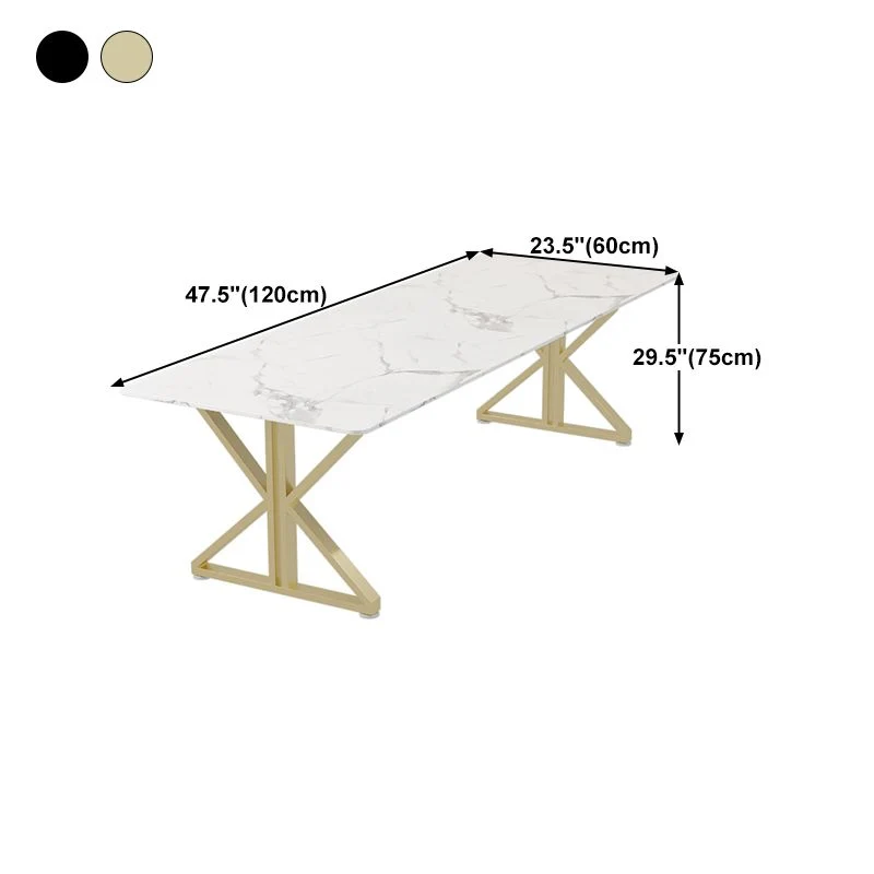 Table d'écriture de bureau à domicile bureau d'ordinateur incurvé en marbre de luxe Clearhalo