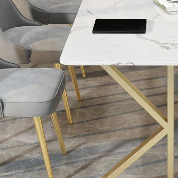 Table d'écriture de bureau à domicile bureau d'ordinateur incurvé en marbre de luxe Clearhalo