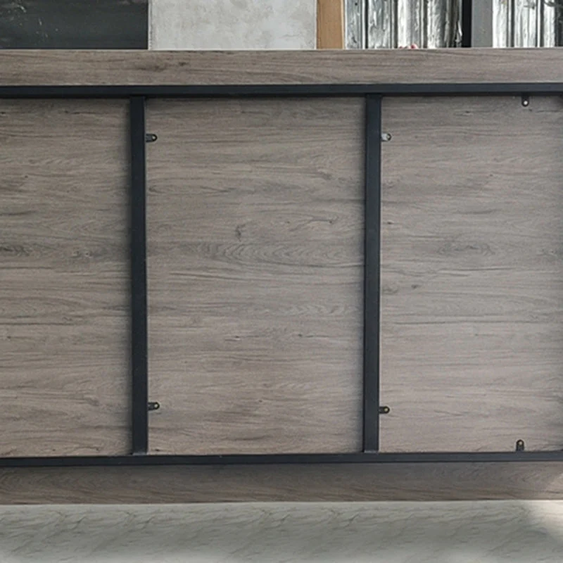 Table d'écriture de bureau de forme rectangulaire en bois avec 4 pieds marron Clearhalo