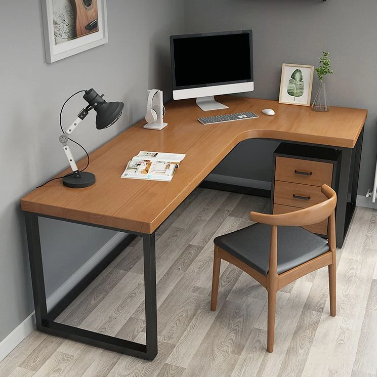 Table d'écriture à domicile en bois massif Table de travail de bureau industriel Clearhalo