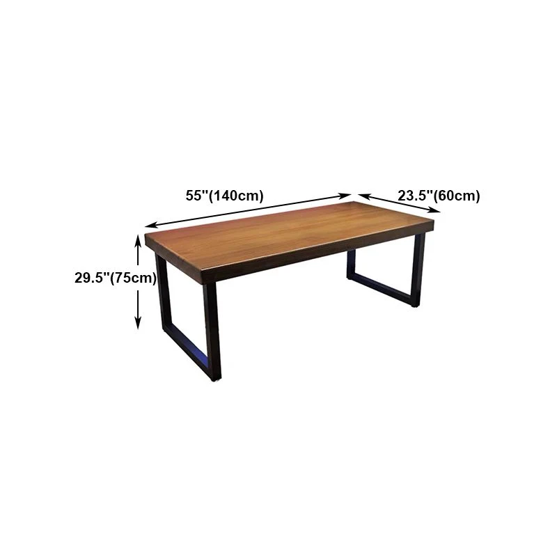 Table d'écriture industrielle en bois massif, bureau rectangulaire pour la maison Clearhalo