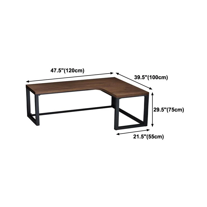 Table d'écriture pour bureau à domicile, bureau de travail moderne en forme de L en bois massif Clearhalo