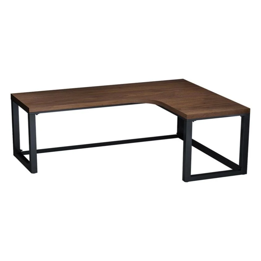 Table d'écriture pour bureau à domicile, bureau de travail moderne en forme de L en bois massif Clearhalo