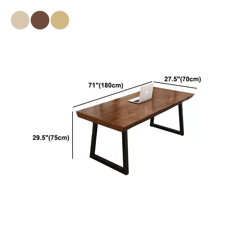 Table d'écriture rectangulaire, bureau industriel en bois massif avec base Seld Clearhalo