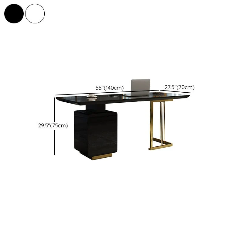 Table d'écriture rectangulaire pour la maison, bureau de travail en bois moderne avec tiroirs Clearhalo