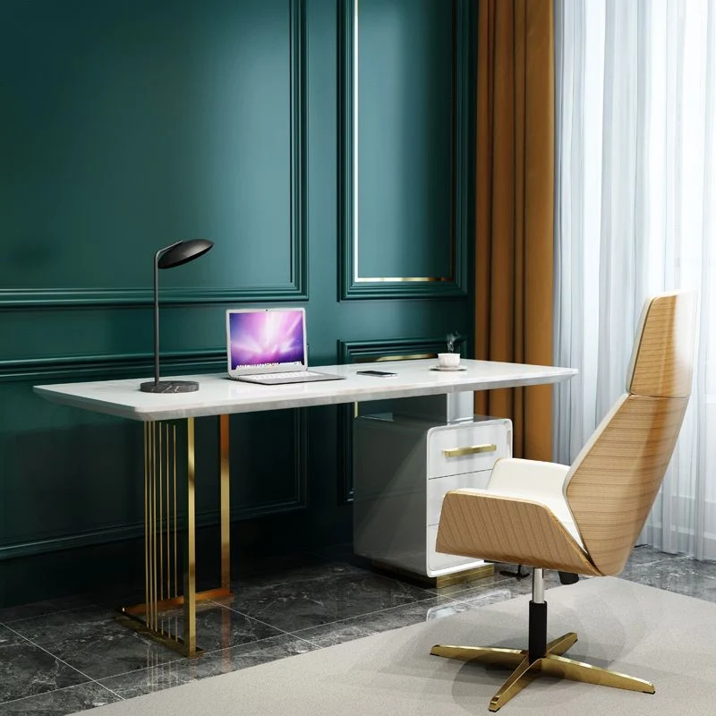 Table d'écriture rectangulaire pour la maison, bureau de travail en bois moderne avec tiroirs Clearhalo