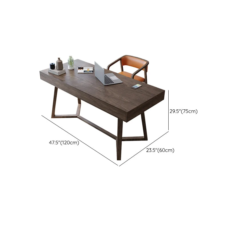 Table d'ordinateur de forme rectangulaire, bureau d'écriture en bois marron Clearhalo