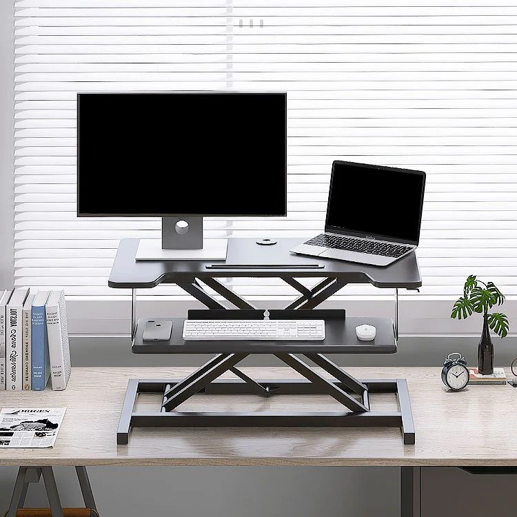 Table d'ordinateur pliable de forme rectangulaire, bureau d'écriture en bois, noir/blanc Clearhalo