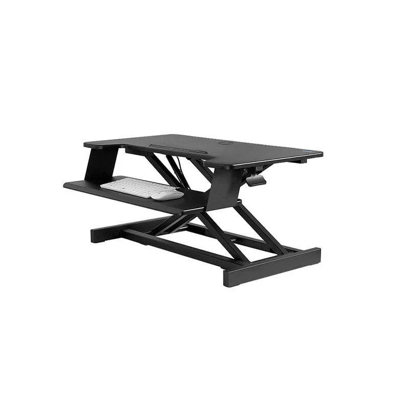 Table d'ordinateur pliable de forme rectangulaire, bureau d'écriture en bois, noir/blanc Clearhalo