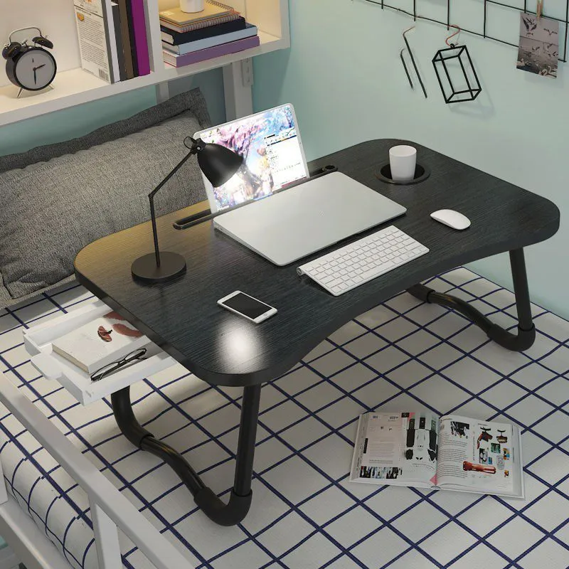 Table d'ordinateur portable de bureau de forme incurvée, bureau d'écriture réversible plusieurs couleurs pour la maison Cl...