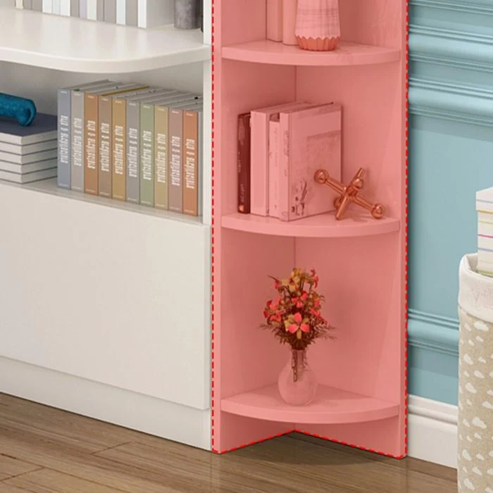 Table d'ordinateur portable de bureau de forme irrégulière, bureau d'écriture en bois avec 3 tiroirs pour la maison Clearhalo