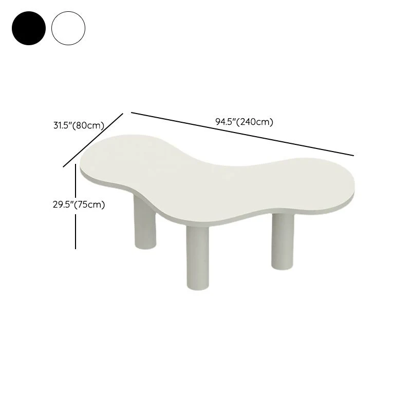Table d'ordinateur portable de bureau de forme spéciale, bureau d'écriture blanc/noir pour le bureau Clearhalo