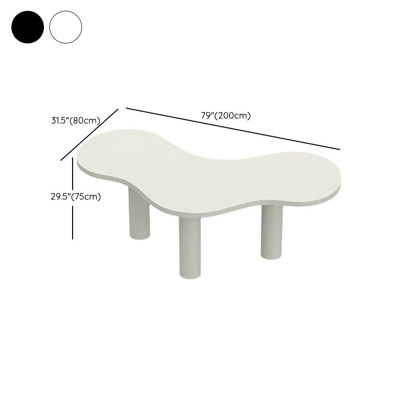 Table d'ordinateur portable de bureau de forme spéciale, bureau d'écriture blanc/noir pour le bureau Clearhalo
