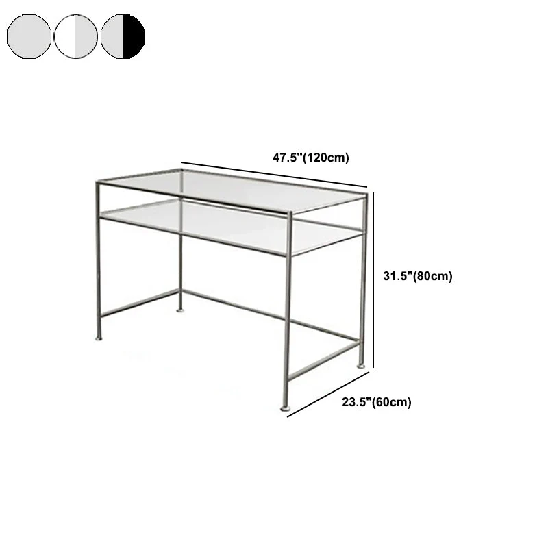 Table d'ordinateur portable de chambre à coucher de bureau d'écriture rectangulaire de 31,5 po de hauteur avec étagère Cle...