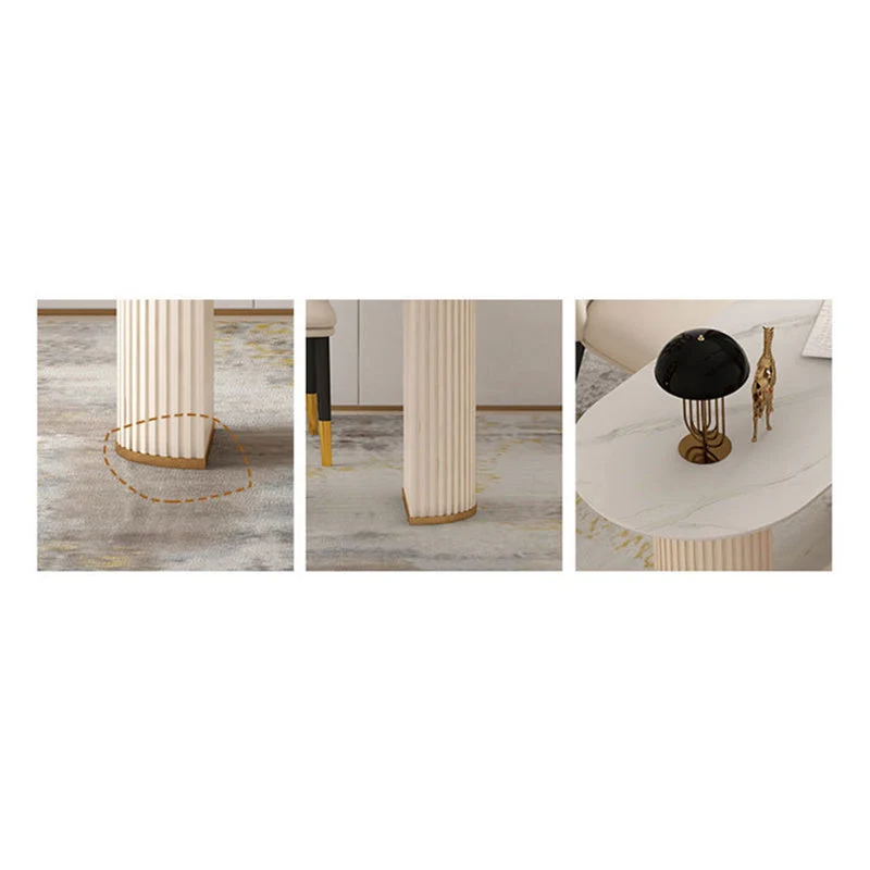Table d'ordinateur portable ovale en miroir de bureau contemporain pour le bureau Clearhalo